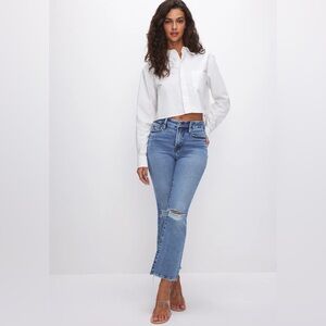 Good American Good Legs Cropped Mini Boot Jeans